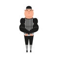 Isolated american football referee cartoon Royalty Free Stock Photo