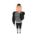 Isolated american football referee cartoon Royalty Free Stock Photo