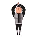 Isolated american football referee cartoon Royalty Free Stock Photo