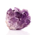 Isolated amethyst crystals in white background