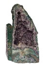 Isolated amethyst geode - total view Royalty Free Stock Photo