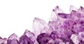 Isolated amethyst light transperent crystals