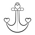 Isolated anchor kawaii tatoo vector illustration