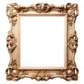 Isolated ancient picture frame on a white background, perfect for adding a touch of nostalgia Royalty Free Stock Photo