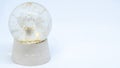 Isolated angel snow globe with golden snowflake