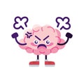 Isolated angry brain cartoon