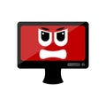 Isolated angry computer screen emote