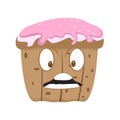 Isolated angry cupcake cartoon character