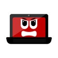 Isolated angry laptop emote