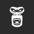 isolated angry monkey gorilla face icon logo template vector illustration design Royalty Free Stock Photo