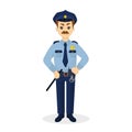 Isolated angry policeman.