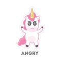 Isolated angry unicorn.