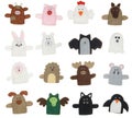 Isolated animal finger puppets Royalty Free Stock Photo