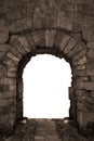 Isolated antique Arched stone entrance Royalty Free Stock Photo