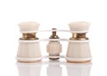 Isolated antique binocular on white background Royalty Free Stock Photo