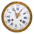 Isolated antique golden clock