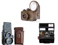 Isolated antique old photo camera Royalty Free Stock Photo