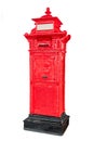 Isolated antique red post mail box. Royalty Free Stock Photo