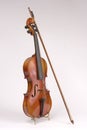 Isolated Antique Violin & Bow