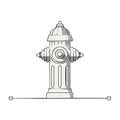 Isolated antique white metal fire hydrant illustration for firefighting infrastructure on a white backdrop Royalty Free Stock Photo