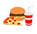 Isolated tasty fast food dinner menu