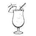 Isolated apple cocktail draw illustration vector