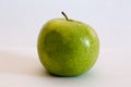 Isolated apple fruit on white background side view