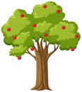 Isolated apple tree in cartoon style Royalty Free Stock Photo