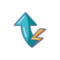 Isolated arrow and thunder icon fill design