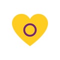 Isolated asexual symbol inside heart vector design