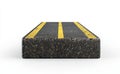 Isolated asphalt road layers on a white background, created using 3d rendering Royalty Free Stock Photo