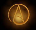 isolated atheist symbol in the black background