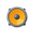 Isolated Audio Speaker Design with Orange Cone and Gray Frame for Sound and Music Royalty Free Stock Photo
