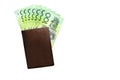 Isolated 100 Australian green cash money with passport on white background. Royalty Free Stock Photo