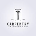 isolated authentic hammer logo vector illustration design, carpentry icon symbol design Royalty Free Stock Photo