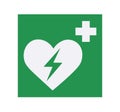 Isolated Automated External Heart Defibrillator Symbol. Vector Illustrator.