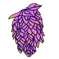 Isolated autumn things: purple hop cone