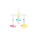 Isolated Baby crib mobile vector in cartoon style