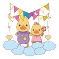 Isolated baby ducks cartoons design