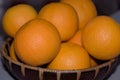 Isolated background tasty orange tangerines fruit in a bowl close up Royalty Free Stock Photo