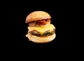 Isolated bacon cheese burger Royalty Free Stock Photo