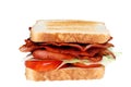 Isolated bacon lettuce tomato club sandwich