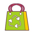 Isolated bag recycler animated clean energy vector illustration