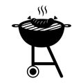 Isolated barbecue grill with a sausage icon