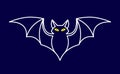 Isolated bat Neon halloween icon Vector