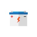Isolated Battery Flat Icon. Accumulator Vector Element Can Be Used For Accumulator, Battery, Car Design Concept. Royalty Free Stock Photo