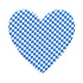 Isolated blue and white checkered Heart