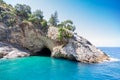 Isolated bay in aegean cliffs