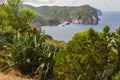 Ibiza, Spain; October 23 2021: the panoramic view of the Portixol bay at north of Ibiza island Royalty Free Stock Photo