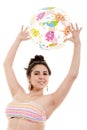 Isolated Beach Ball Girl Royalty Free Stock Photo